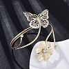 Flower & Butterfly Alloy Arm Cuff Bangles for Girl Women LS-AJEW-A063-01C-G-2
