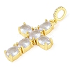 Rack Plating Brass Cubic Zirconia European Dangle Charms KK-P287-47G-03-2