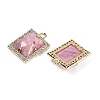 Natural Rhodonite Faceted Rectangle Pendants G-I375-05G-03-2