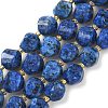 Dyed Natural Sesame Jasper/Kiwi Jasper Imitation Lapis Lazuli Beads Strands G-U023-A19-01-2