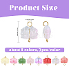 24Pcs 8 Colors Lotus Flower Transparent Glass Connector Charms PALLOY-YW00110-2