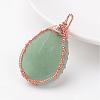 Natural Green Aventurine Pendants G-K122-02RG-3