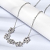 Brass Micro Pave Clear Cubic Zirconia Knot Pendant Necklaces NJEW-B157-08P-01-3