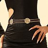 Alloy Flat Round Link Chain Belts AJEW-U019-02KCG-02-1
