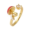 Brass Micro Pave Cubic Zirconia Open Cuff Rings for Women RJEW-U057-26G-01-4