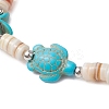 Sea Turtles & Starfish Dyed Synthetic Turquoise Beads Stretch Bracelets BJEW-JB11881-01-3
