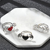 Heart with Wing Enamel Finger Rings RJEW-G337-05P-1
