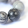 Natural Black Silk Stone/Netstone Round Bead Strands X-G-E334-6mm-05-4