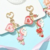 Heart Hot Air Balloon Alloy Enamel Pendant Decoration HJEW-YW00075-01-4