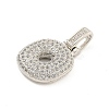 Brass Micro Pave Clear Cubic Zirconia Pendants KK-B099-01P-O-2