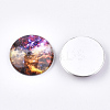 Starry Sky Pattern Printed Glass Cabochons X-GGLA-N004-25mm-D52-2