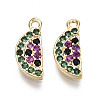 Brass Micro Cubic Zirconia Charms LS-KK-N231-154-NF-1
