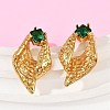 Conch 304 Stainless Steel Glass Stud Earrings EJEW-M105-04G-3