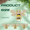 4Pcs Bees Alloy Glass Brooch JEWB-ME0001-18-2