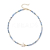 5Pcs 5 Colors Summer Beach Natural Amethyst & Green Aventurine & Dyed Agate Round Beaded Necklaces NJEW-JN05262-6