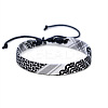 Arab Scarf Style Cloth with Wax Cord Braided Bracelets FS-WG12D4A-02-1