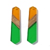 Transparent Resin & Walnut Wood Pendants RESI-M027-06C-1