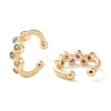 Brass Micro Pave Cubic Zirconia Cuff Earrings EJEW-H109-03G-3
