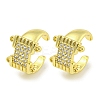 Brass Micro Pave Cubic Zirconia Cuff Earrings EJEW-C104-034G-1