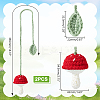Handmade DIY Wool Crochet Mushroom and Leaf Pendant Decorations AJEW-WH0314-465-2