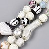 Handmade Foil Glass with Gold Sand Lampwork Beads Strands FOIL-Q002-08H-1