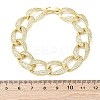 Brass Micro Pave Clear Cubic Zirconia Curb Chain Bracelets for Women BJEW-A034-04B-G-3