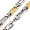 201 Stainless Steel Wavy Rectangle Links Chain Necklace NJEW-F22-39A-GP-2