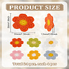 24Pcs 6 Colors 6-Petal Flower Shape Two Tone Crochet Appliques DIY-LP0003-61-2