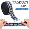 1 Roll Ethnic Style Polyester Jacquard Flower Ribbon OCOR-WH0086-95A-2