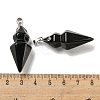 Natural Obsidian Pointed Pendants G-F766-08AS-05-3