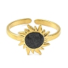 304 Stainless Steel Enamel Open Cuff Rings for Women RJEW-F166-40G-02-2