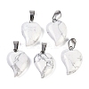 Natural Howlite Heart Pendants G-H073-03P-11-1