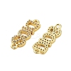 Rack Plating Brass Cubic Zirconia DIOS Links Connector Charms KK-S379-22G-2