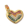Rack Plating Brass Micro Pave Cubic Zirconia Pendants KK-K377-75G-1