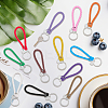 12Pcs 12 Colors PU Leather Knitting Keychains KEYC-CL0001-21-3
