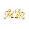 Golden Plated Alloy Letter Pendants X-PALLOY-J718-01G-M-1