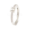 Clear Cubic Zirconia Initial Letter Adjustable Ring RJEW-C052-01P-M-1