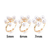 Flower Brass Micro Pave Clear Cubic Zirconia Adjustable Ring Settings KK-T076-73G-4