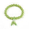 Buddhist Natural Topaz Jade Round Beaded Stretch Bracelets BJEW-R041-8mm-04-01-1