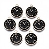 Light Gold Plated Alloy Double Side Enamel Pendants ENAM-Q033-11B-A-RS-1