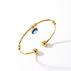 Real 18K Gold Plated 201 Stainless Steel Cuff Bangles LS-BM4462-2-2