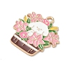 Small Potted Plant with Dog Alloy Enamel Pendants ENAM-I083-01KCG-02-2