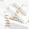 304 Stainless Steel Leaf Stud Earrings for Women EJEW-R008-02G-3