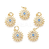 Brass Micro Pave Cubic Zirconia Charms KK-D159-20G-1