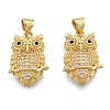 Brass Micro Pave Clear Cubic Zirconia Pendants KK-G431-12G-2
