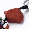 Natural Red Jasper Nugget with Mixed Gemstone Chips Tassel Keychains KEYC-P012-02P-07-2