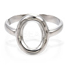 Non-Tarnish 304 Stainless Steel Hollow Oval Cuff Rings RJEW-N038-120P-3