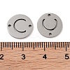 Non-Tarnish 201 Stainless Steel Hollow Flat Round Links FIND-R149-03C-P-3
