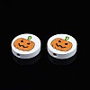 Halloween Printed Natural Wood Beads WOOD-T021-91-3