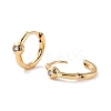Rose Clear Cubic Zirconia Small Hoop Earring for Her EJEW-C002-08G-RS-2